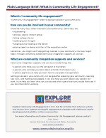 Plain Language Brief: What is Community Life Engagement?
